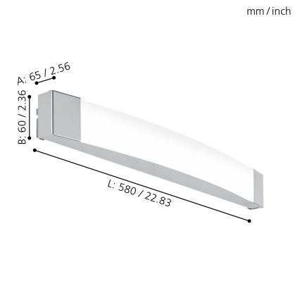 Eglo - LED Badkamerspiegelverlichting voor LED's LED/16W/230V IP44