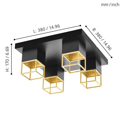 Eglo 97731 - LED Plafondlamp MONTEBALDO 4xGU10/5W/230V