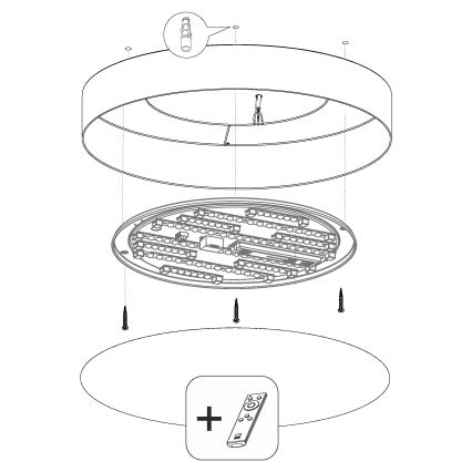 Eglo - LED dimbare plafondlamp LED/40W/230V + afstandsbediening