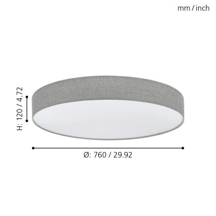 Eglo - LED dimbare plafondlamp LED/60W/230V + afstandsbediening