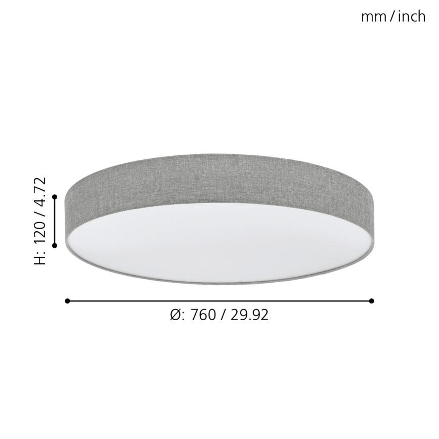 Eglo - LED dimbare plafondlamp LED/60W/230V + afstandsbediening