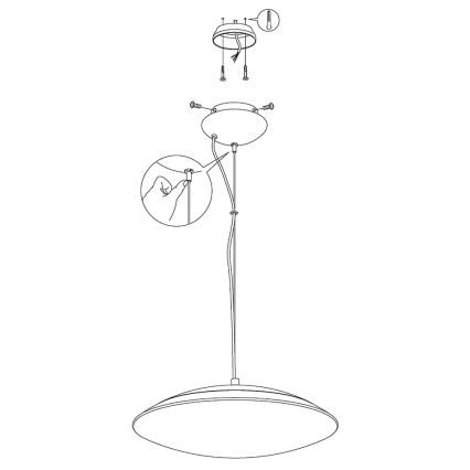 Eglo 97812 - Dimbare LED RGB Hanglamp aan een koord FRATTINA-C 1xLED/27W/230V