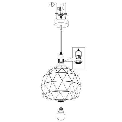 Eglo - Hanglamp aan koord 1xE27/60W/230V