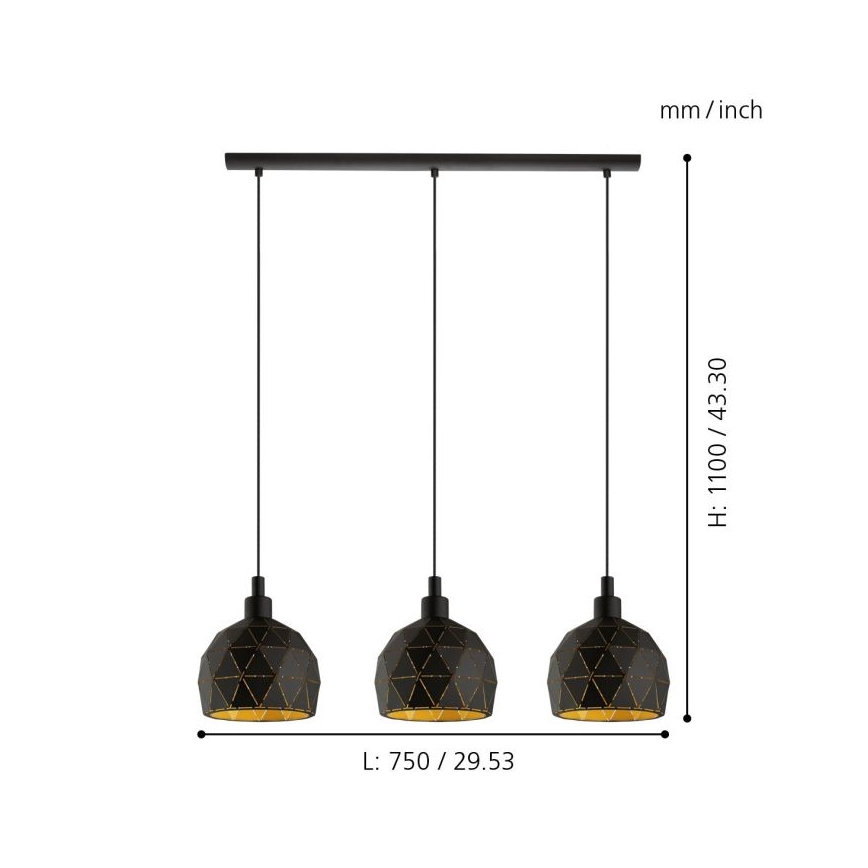 Eglo - Hanglamp aan koord 3xE14/40W/230V