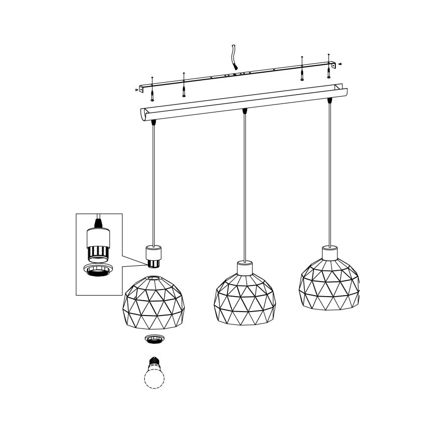 Eglo - Hanglamp aan koord 3xE14/40W/230V