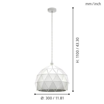 Eglo - Hanglamp aan koord 1xE27/60W/230V