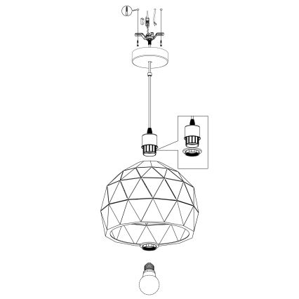 Eglo - Hanglamp aan koord 1xE27/60W/230V