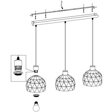 Eglo - Hanglamp aan koord 3xE14/40W/230V