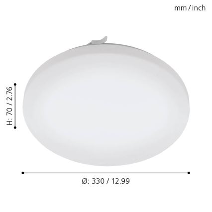 Eglo - LED plafondlamp voor de badkamer LED/14,6W/230V IP44