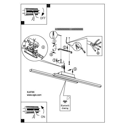 Eglo - LED RGB dimbare opbouwlamp FRAIOLI-C LED/34W/230V