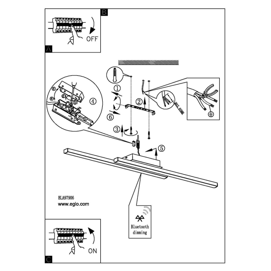 Eglo - LED RGB dimbare opbouwlamp FRAIOLI-C LED/34W/230V