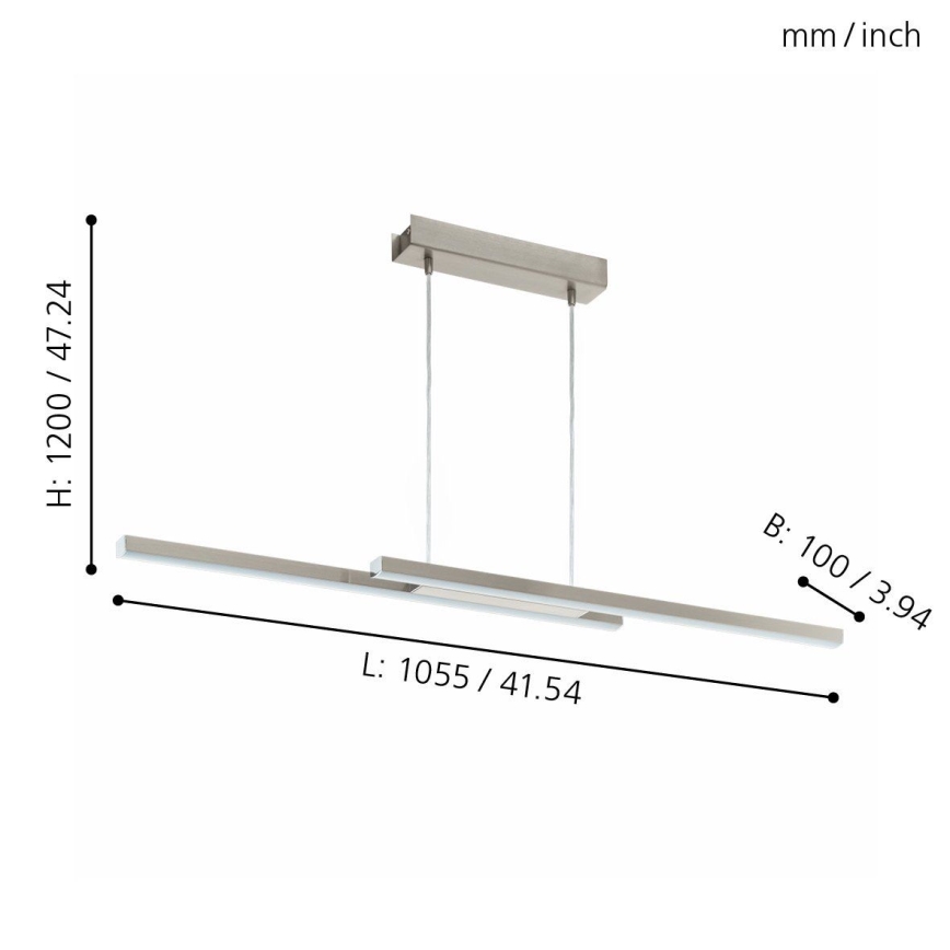 Eglo - LED RGB Dimbare hanglamp aan kabel FRAIOLI-C 2xLED/17W/230V