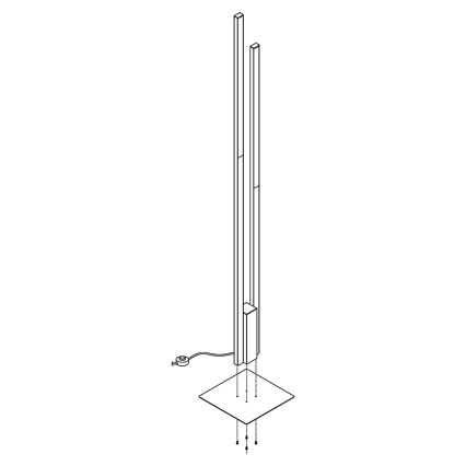 Eglo - Dimbare Staande LED RGB Lamp FRAIOLI-C 2xLED/17W/230V