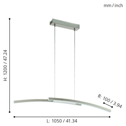 Eglo - Dimbare LED RGB Hanglamp aan een koord FRAIOLI-C 2xLED/17W/230V