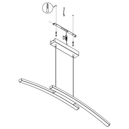 Eglo 97911 - LED RGB dimbare hanglamp aan kabel FRAIOLI-C LED/34W/230V