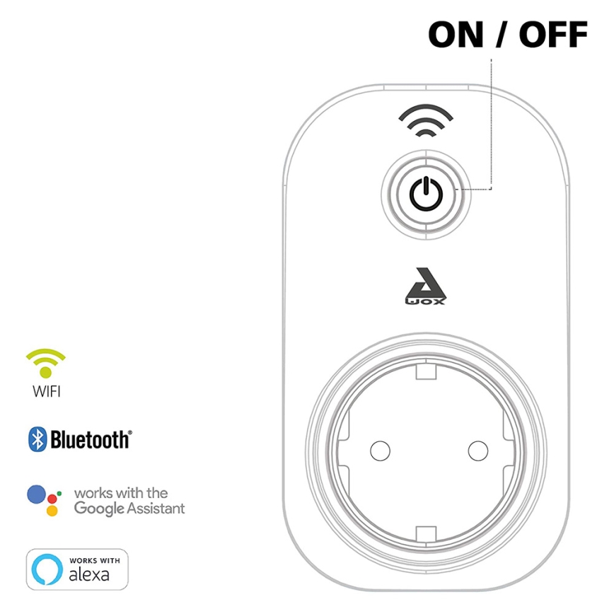 Eglo - Slim stopcontact Connect plug PLUS 2300W SCHUKO Bluetooth