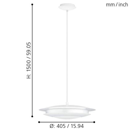 Eglo - Dimbare LED Hanglamp aan een koord MONEVA-C LED/18W/230V