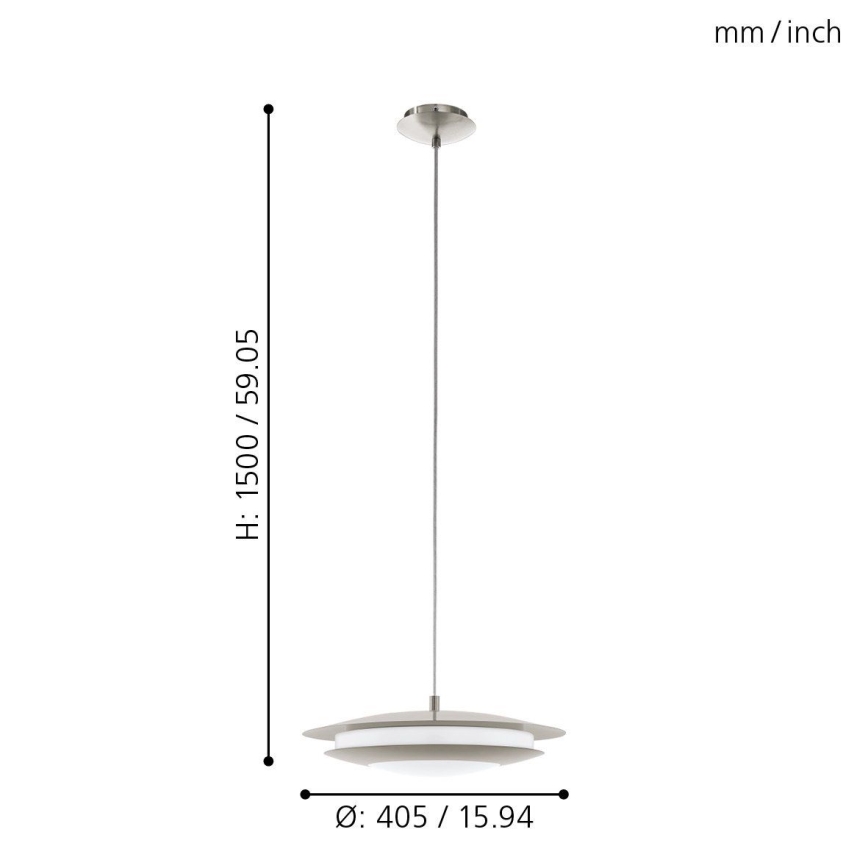 Eglo 98043 - LED RGBW dimbare hanglamp aan kabel MONEVA-C LED/18W/230V