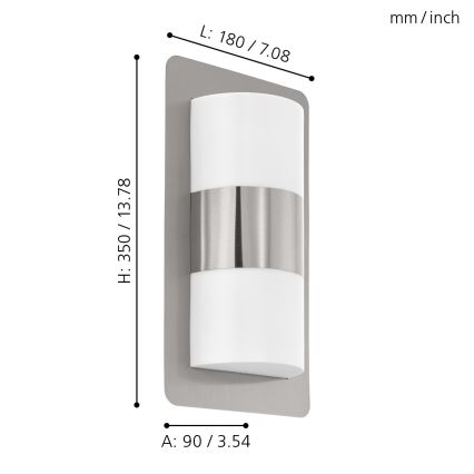 Eglo - Buitenlicht 2xE27/10W/230V IP4mat-chroom