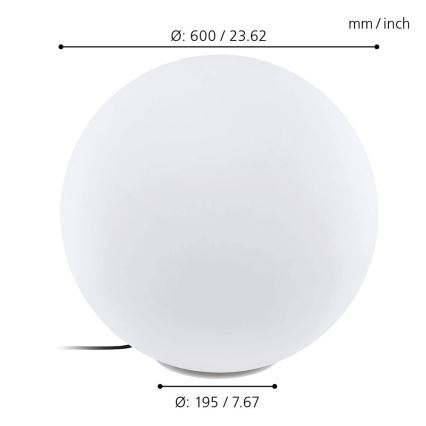Eglo - LED RGBW Buiten vloerlamp MONTEROLO-C 1xLED/9W/230V IP65 doorsn.600
