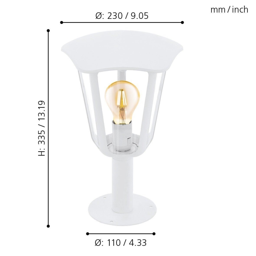 Eglo 98117 - Buitenlamp MONREALE 1xE27/60W/230V IP44 hoogte 335 wit