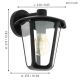 Eglo 98121 - Buiten wandlamp MONREALE 1xE27/60W/230V IP44 zwart