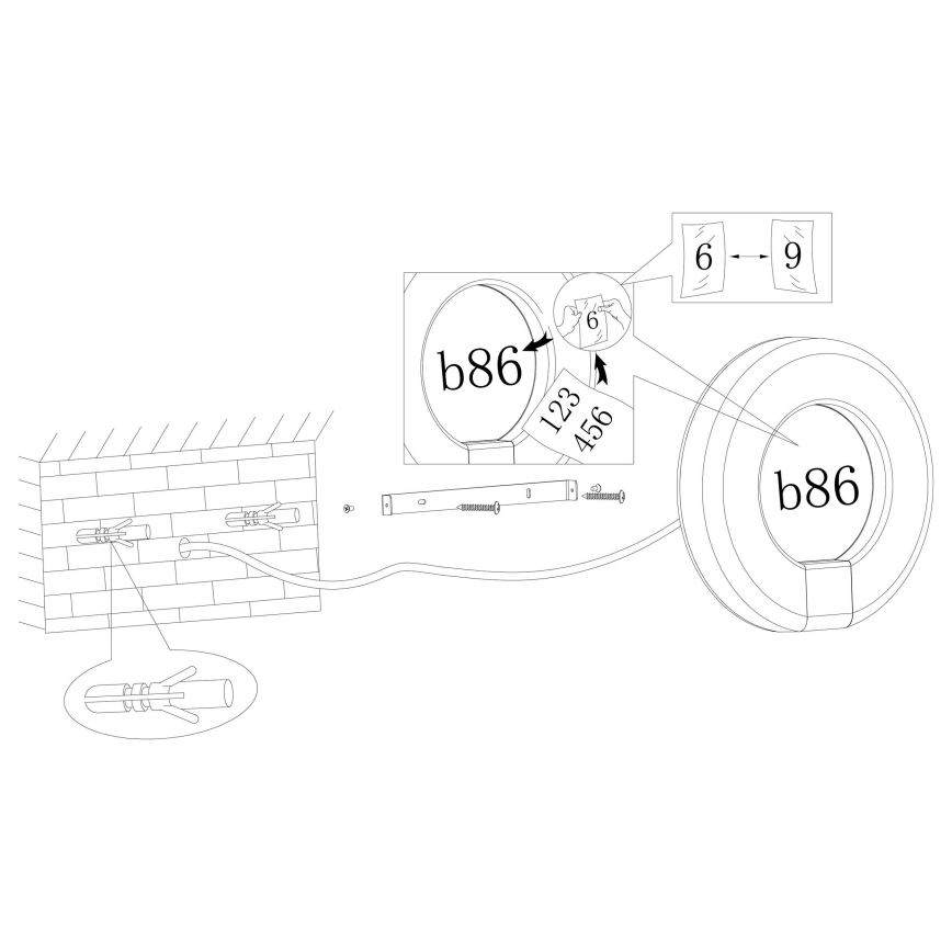 Eglo - LED Huisnummer LED/15W/230V IP44