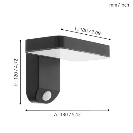 Eglo - LED Solar wandlamp met sensor LED/4,5W/3,7V 2200 mAh IP44