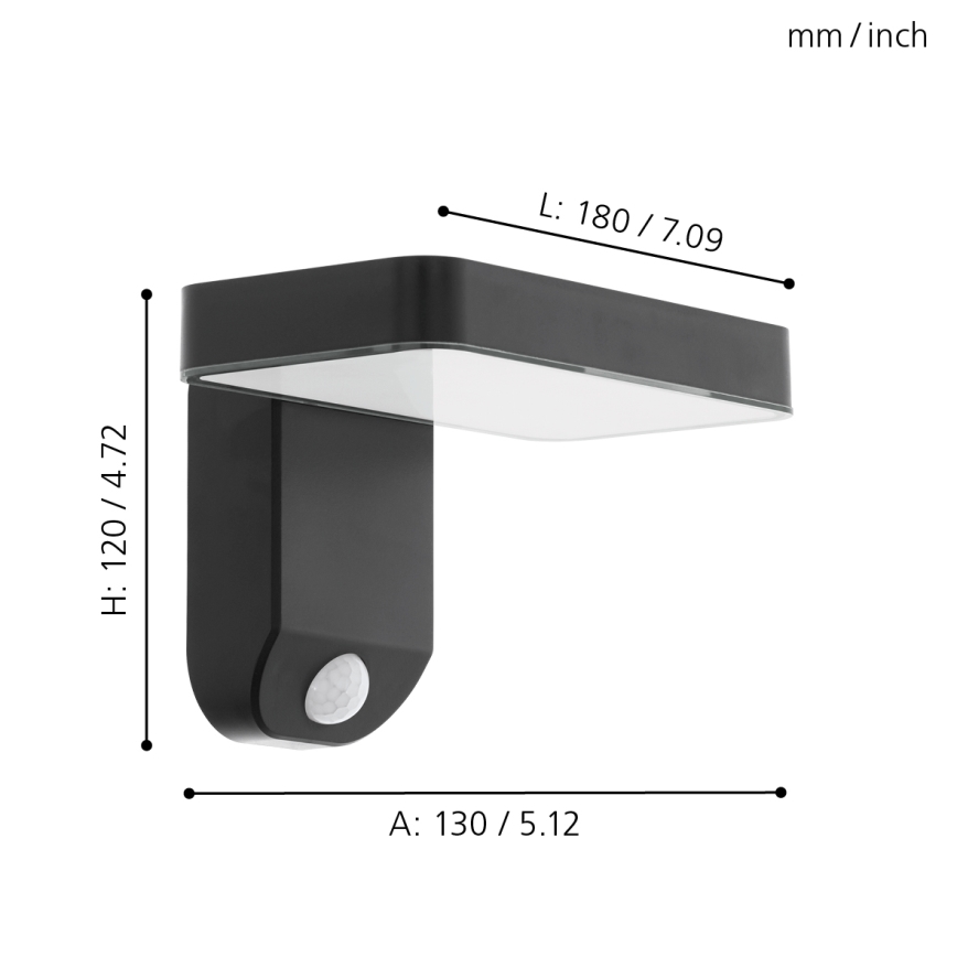 Eglo - LED Solar wandlamp met sensor LED/4,5W/3,7V 2200 mAh IP44