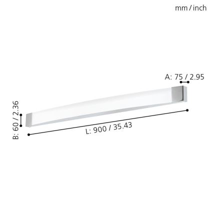 Eglo - LED Badkamer wandverlichting LED/24W/230V IP44