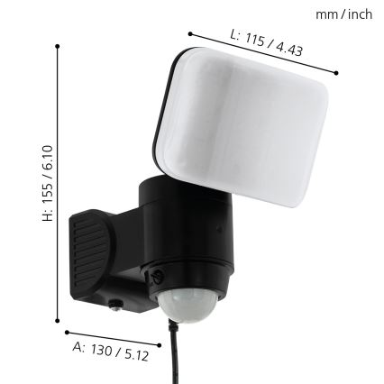 Eglo - LED Solarlamp met sensor LED/3,7V 1800 mAh IP44