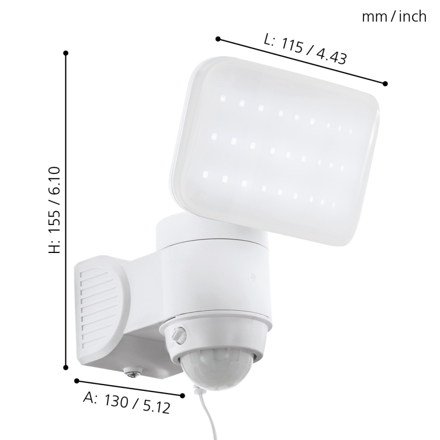 Eglo - LED Solar wandlamp met sensor LED/3,7V 1800 mAh IP44