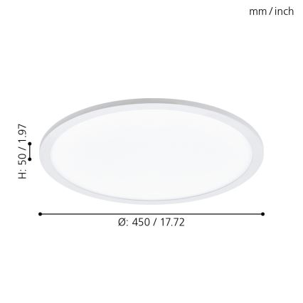 Eglo - LED Plafondlamp dimbaar LED/19,5W/230V + Afstandsbediening