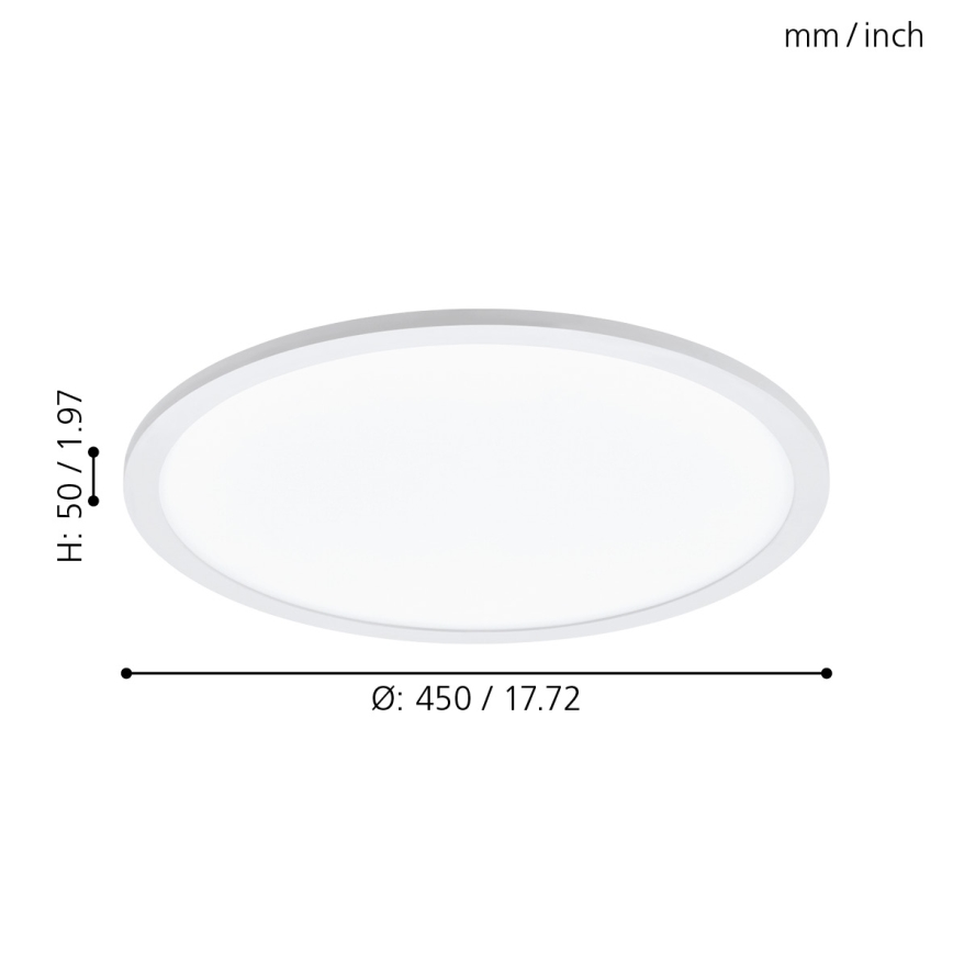 Eglo - LED Plafondlamp dimbaar LED/19,5W/230V + Afstandsbediening