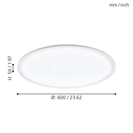 Eglo - LED dimbare plafondlamp LED/30W/230V + afstandsbediening