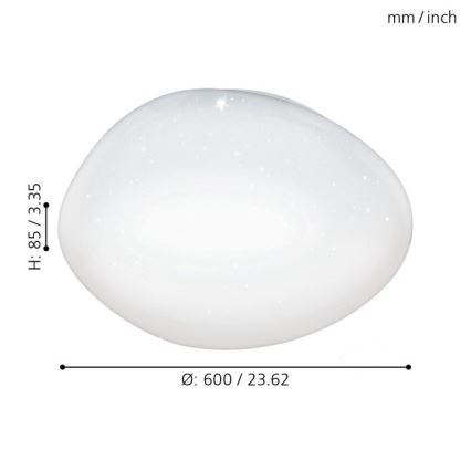 Eglo - LED Plafondlamp dimbaar LED/36W/230V + afstandsbediening