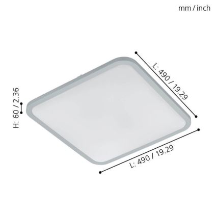 Eglo 98258 - Dimbare LED-plafondlamp COGOLETO LED/30W/230V + afstandsbediening