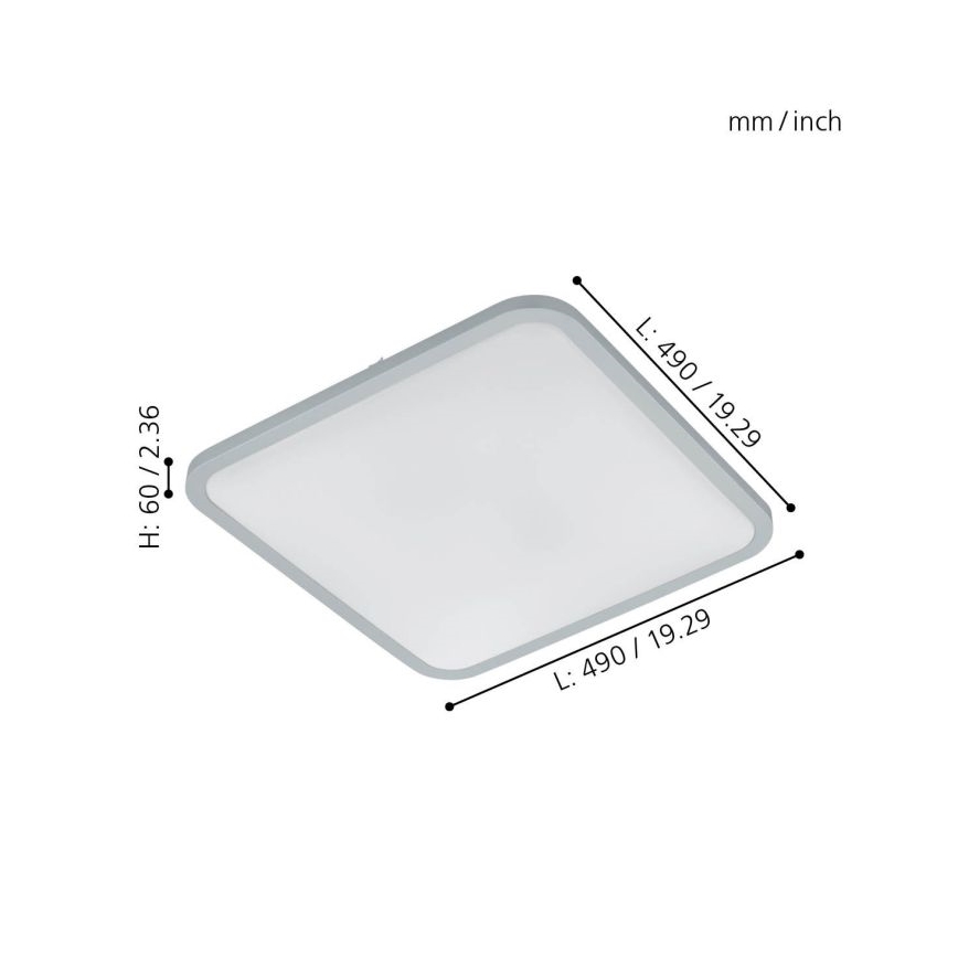 Eglo - LED dimbare plafondlamp LED/30W/230V + afstandsbediening