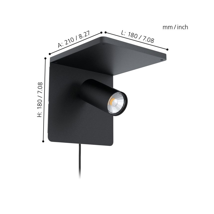 Eglo - LED wandlamp met draadloos opladen 1xGU10/5W/230V