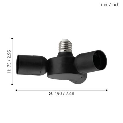 Eglo - Fittingverdeler 3xE27/20W