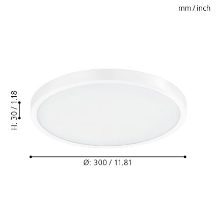 Eglo - LED Plafondlamp dimbaar LED/20W/230V + afstandsbediening