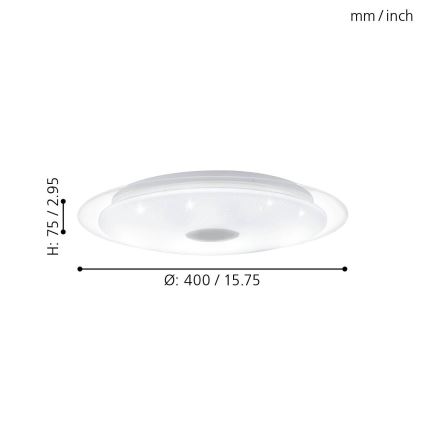 Eglo - LED Plafondlamp dimbaar LED/24W/230V + afstandsbediening