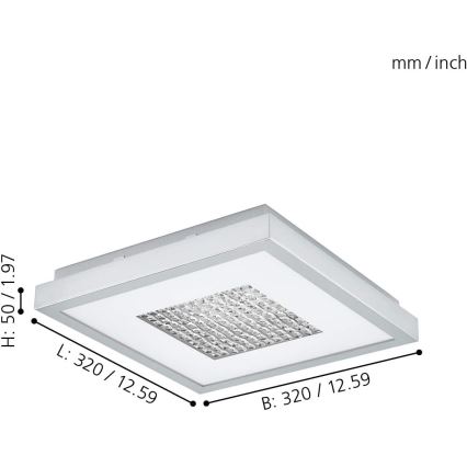 Eglo 98369 - Dimbare LED-plafondlamp PESCATE LED/24W/230V