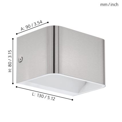 Eglo - LED wand verlichting LED/6W/230V 3000K mat chroom