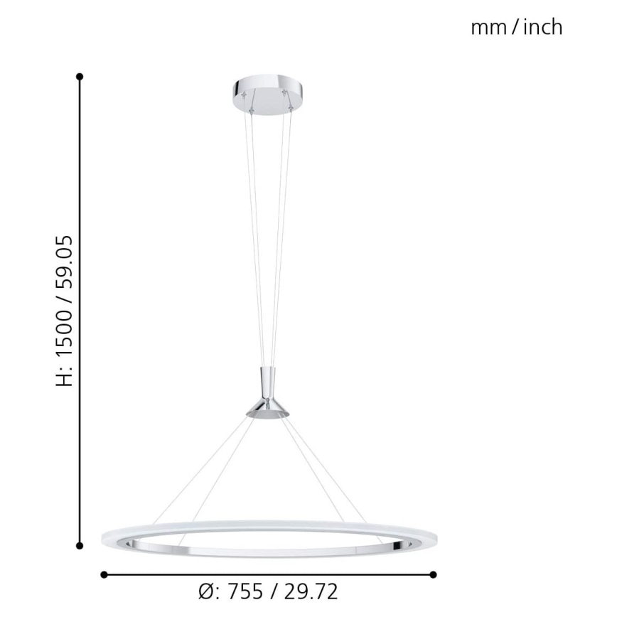 Eglo - LED RGB Dimbare hanglamp aan een koord HORNITOS-C LED/37W/230V + afstandsbediening