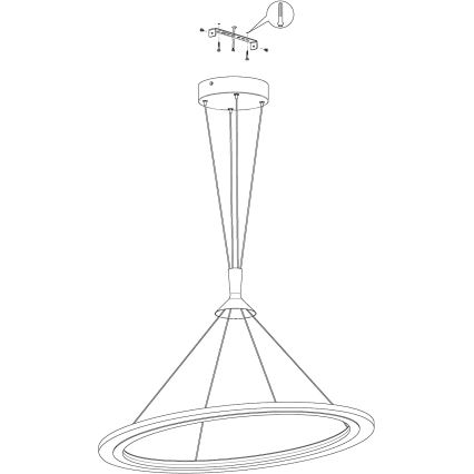 Eglo 98427 - LED RGB dimbare hanglamp aan kabel HORNITOS-C LED/37W/230V + afstandsbediening