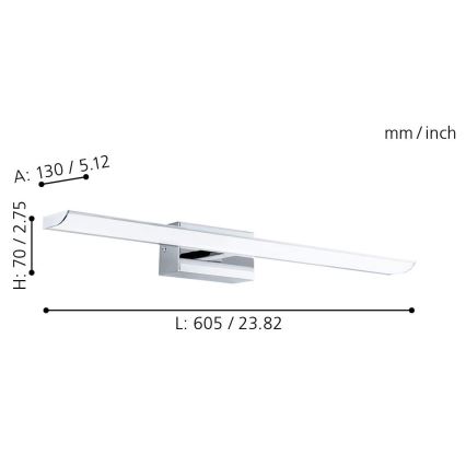 Eglo - LED RGB Dimbaar badkamer verlichting LED/15,6W/230V IP44 + afstandsbediening
