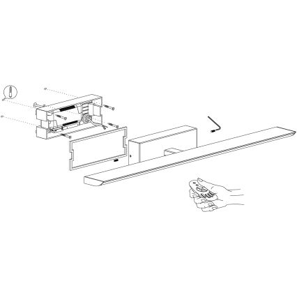 Eglo 98451 - dimbare LED RGB badkamerverlichting TABIANO-C LED/15,6W/230V IP44 + inclusief afstandsbediening