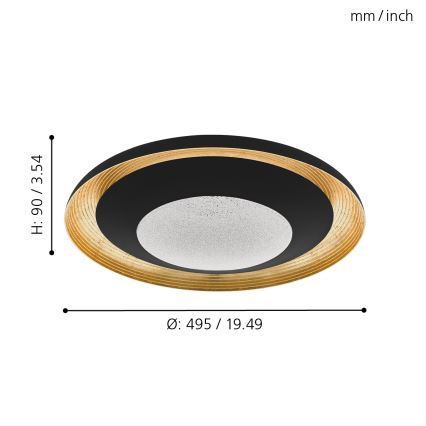 Eglo - LED Plafondlamp dimbaar LED/24,5W/230V + afstandsbediening