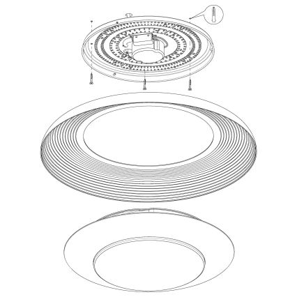 Eglo - LED Plafondlamp dimbaar LED/24,5W/230V + AB